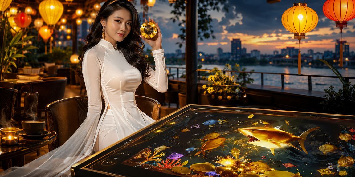 Người dùng tại Hà Nội chơi game bắn cá trực tuyến trên điện thoại với trang phục áo dài